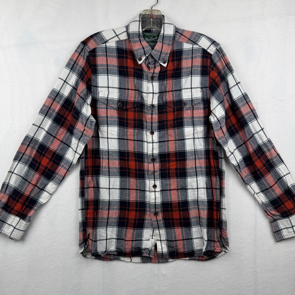 Woolrich Mens Organic Cotton Plaid Flannel Button Down‎ Shirt Size S/P